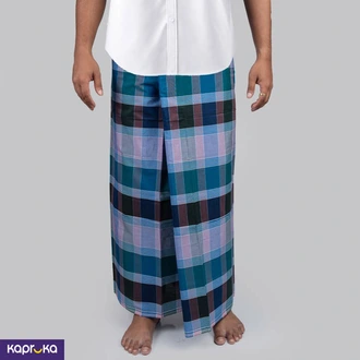 Blue N Green Check Sarong  Online for none