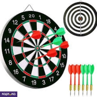 Dart Board 17 Inches Double Side With 6 Metal Darts Pd  Online for none