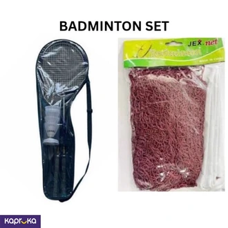 Badminton Two Rackets  3 Shuttlecocks  And Badminton Net Pd Buy sports Online for specialGifts