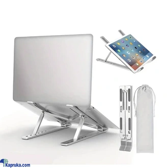 Laptop Stand Foldable For Macbook Alloy - Black Color  Online for none
