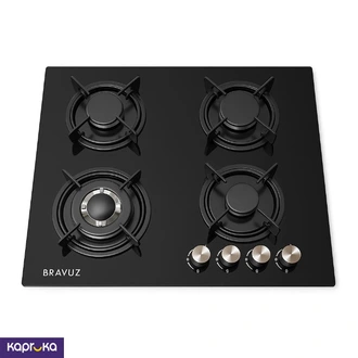 Bravuz 4 Burner Black Glasstop Cooker Hob With Flame Failure Dev  Online for none
