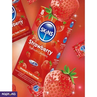 Skins UK Skins Condoms Strawberry  8 Pack Buy Intimate Essentials Online for specialGifts