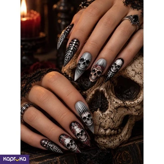 Diva Halloween Press on Nails Skelly Boo Skull Design Sri Lanka  Online for none
