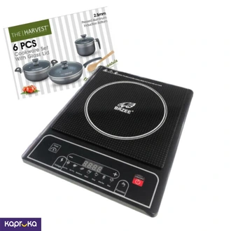 Brzee Induction Cooker Bz002 German Technolog With Free Harvest 6 Piece Cookware Set With Glass Lids Buy  Online for ELECTRONICS