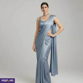 Silvery Blue Diamond Satin Silk Saree Buy Clothing and Fashion Online for specialGifts