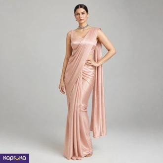 Blush Pink Diamond Satin Silk Saree Buy yamihaasl Online for CLOTHING