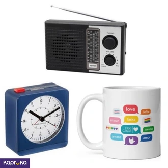 Morning News Paper Reading Starter Pack Fm Radio And Desk Alarm Clock Vs Tea Mug Buy Online Electronics and Appliances Online for specialGifts