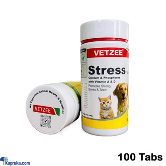 VETZEE Stress Tablets 100 Tablets Calcium and Phosphorous with Vitamin A and D For Pets Cats Dogs Pu Buy pet Online for specialGifts