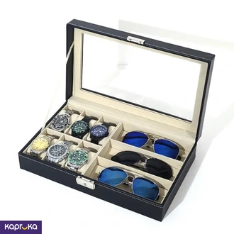 3 Grids Sunglasses, 6 Cell Watch Display Storage Box Pu Leather Jewelry Watch Organizer Buy Shop with me Online for FASHION