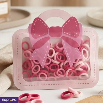 Kids Soft Elastic Hair Band 100 Pieces Set Pink  Online for none