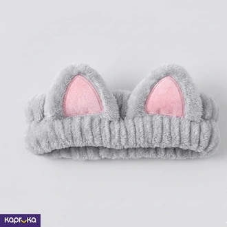 Cute Grey Cat Ear Spa Headband Makeup And Skincare Hair Band For  Online for none