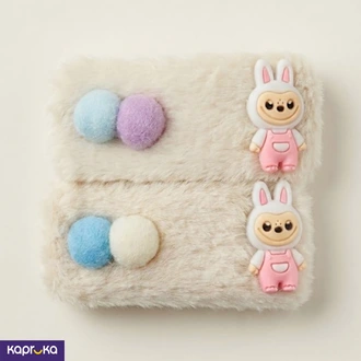 Cute Plush Hair Clip Set Soft Faux Fur Clips With Labubu Charm A  Online for none