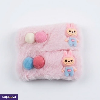 Cute Plush Hair Clip Set Soft Faux Fur Clips With Labubu Charm A  Online for none