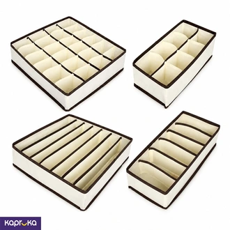 Beige Fabric Drawer Organizer 4pcs Dividers Stackable Organizer For Closet Buy Fashion | Handbags | Shoes | Wallets and More at Kapruka Online for specialGifts
