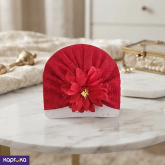 Baby Girl Red Crinkled Turban Hat With 3d Flower Buy Fashion | Handbags | Shoes | Wallets and More at Kapruka Online for specialGifts