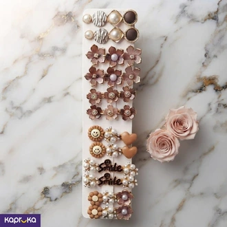 Hair Clips for Women n Girls - 6 Pairs Flower Pearl Set  Online for none