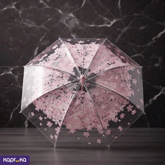 Clear Dome Umbrella for Kids - Sakura Pink Flower Print 99cm  Online for none