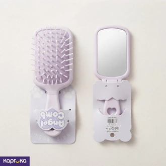 Mini Travel Hair Brush With Mirror 2-in-1 Angel Comb Lavender  Online for none