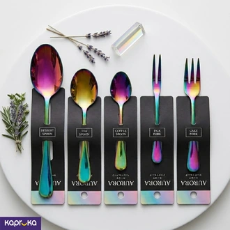 Rainbow 5piece Flatware Set Stainless Steel Cutlery For Desserts  Online for none