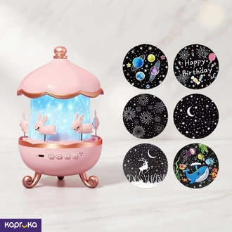 Kids Music Star Projector Night Light Pink Carousel Bunny Rotati  Online for none