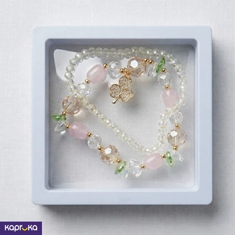 Handcrafted Charm Bracelet Set Elegant Three Leaf Clover And Pea  Online for none