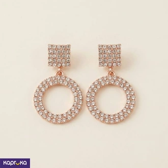 Rose Gold Crystal Drop Earrings For Women - Shop With Me - Women  Online for none