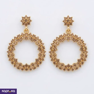 Gold Tone Champagne Crystal Hoop Drop Earrings For Women - Shop  Online for none