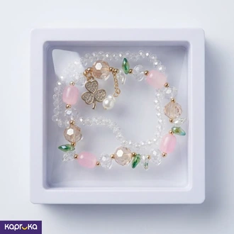 Handcrafted Charm Bracelet Set Elegant Three Leaf Clover And Pea  Online for none