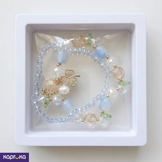 Handcrafted Charm Bracelet Set Elegant Three Leaf Clover And Pea  Online for none