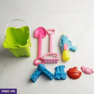 Kids Beach Toys Set  Sand Bucket Shovels Rake Water Gun  4 Sand Molds For Toddlers Buy Shop with me Online for KIDS TOYS