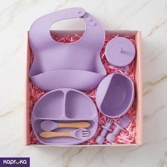 8pcs Baby Silicone Feeding Set Bpa Free Toddler Dinnerware Set G  Online for none