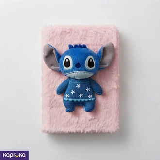 Cute Stitch Plush Fluffy 3d Cartoon Notebook With Pink Fuzzy Cover Buy childrens Online for specialGifts