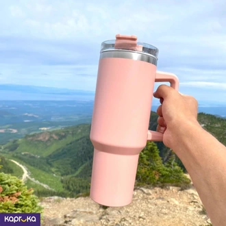 Stainless Steel Vacuum Insulated Mug 40 Oz 1200 Ml Portable Car Mug Tumbler With Handle Pink Buy Shop with me Online for SPORTS