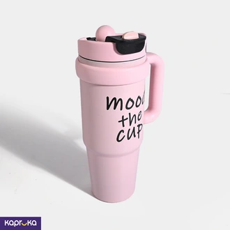 900ml Stainless Steel Tumbler With Lid Straw And Handle Black Leakproof Sipper Cup Buy sports Online for specialGifts