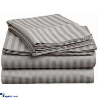 Egyptian Cotton Strips King Size Gray Colour Bedsheet With 2 Pil  Online for none