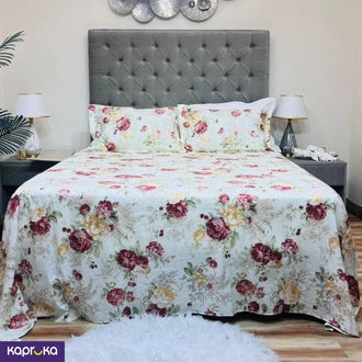 3q Luxurious Queen Size Printed Bed Sheet And 2 Matching Pillow  Online for none