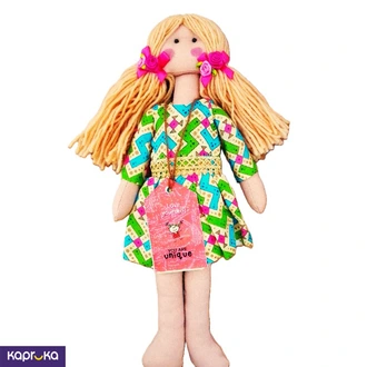 Rag Doll  Green Blue Printed Dress Buy Little Cherry Online for Soft Toys