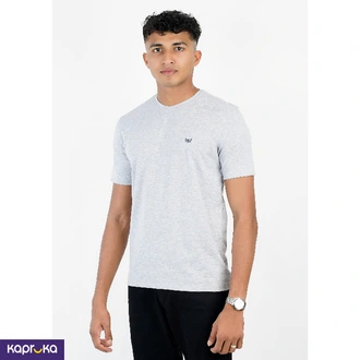 Signature Crew Neck Light Gray Color T Shirt  Online for none