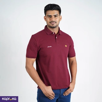 Signature Men S Loin Logo Polo Neck Maroon Regular Fit T Shirt  Online for none