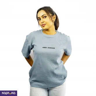 Signature Womens Oversized Light Blue Crew Neck Tshirt Buy Clothing and Fashion Online for specialGifts