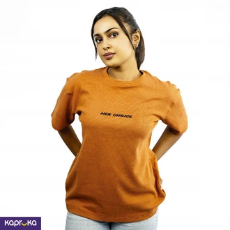 Signature Womens Oversized Orange Crew Neck Tshirt Buy Clothing and Fashion Online for specialGifts