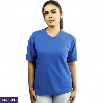 Signature Women S Cotton V Neck Blue T Shirt Buy Clothing and Fashion Online for specialGifts
