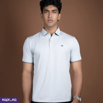 Signature Icon Men S Regular Fit Light Gray Polo T Shirt  Online for none