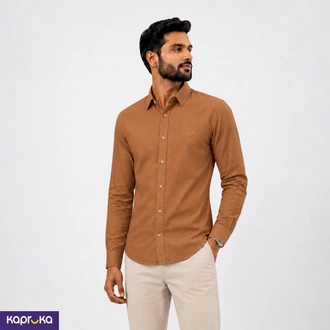 Signature Men S Rust Brown Casual Cotton Shirt  Online for none