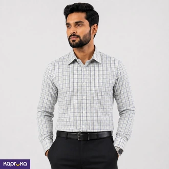 Signature Mens Slim Fit Blue Check Formal Shirt  Online for none