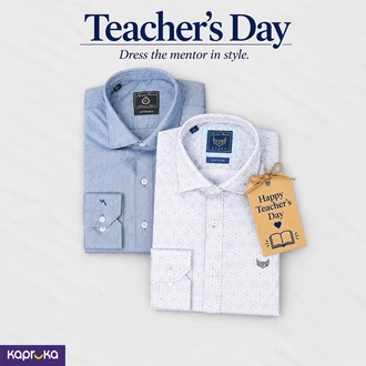 Teacher`s Day Premium Shirt Duo Hamper - Men`s Gift Set  Online for none