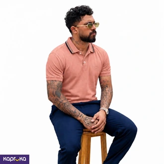 Signature Men S Casual Pink Color Polo T Shirt  Online for none