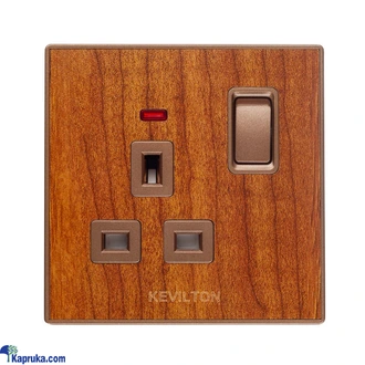 Kevilton Nature Series Teak 13amp Socket Outlet With Neon  Online for none