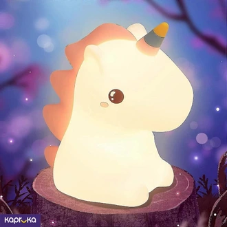 Rechargeable Touch Control Colorful Cute Unicorn Soft Night Ligh  Online for none