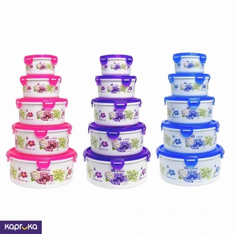 Round Shape 5pcs Flower Cake Design Food Storage Container Baske  Online for none